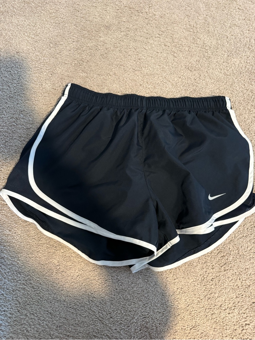 Nike Black Athletic Shorts with White Piping
